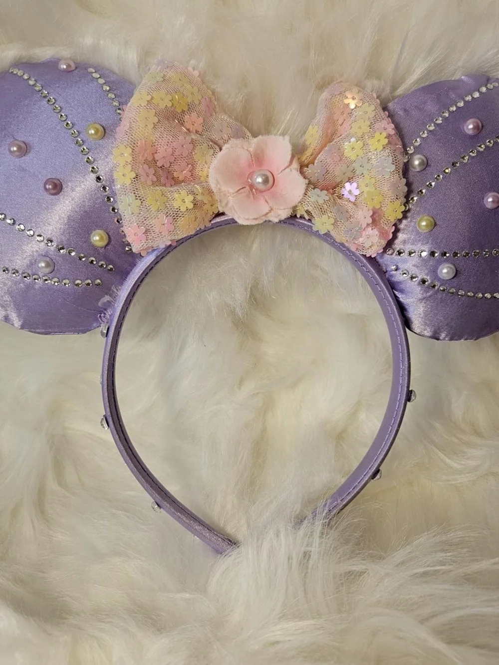 Lavender Sequin Bow Kids Costume Headband